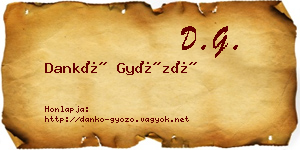 Dankó Győző névjegykártya